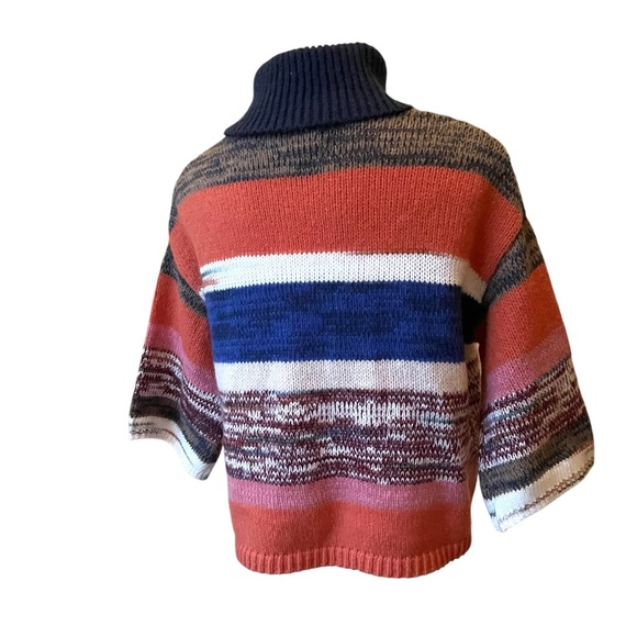 NWT, Knox Rose Cozy Colorful Striped Knit Turtleneck Sweater, Sz XS - Picture 7 of 16